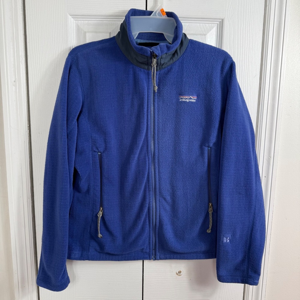 Vintage Patagonia Womens 8 Blue Regulator R Fleece Jacket Made USA Full Zip 90s